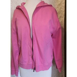 H4  LIZ CLAIBORNE Lizwear Jeans hot pink zip-up Hoodie size XL with pockets